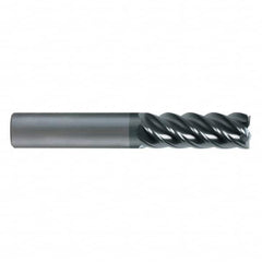 SGS - 16mm, 32mm LOC, 16mm Shank Diam, 89mm OAL, 5 Flute, Solid Carbide Square End Mill - Single End, AlTiN Finish, Spiral Flute, 45° Helix, Centercutting, Right Hand Cut, Right Hand Flute, Series 55M - Americas Industrial Supply