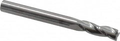 RobbJack - 1/4", 3/4" LOC, 1/4" Shank Diam, 2-1/2" OAL, 3 Flute, Solid Carbide Square End Mill - Single End, Uncoated, Spiral Flute, 30° Helix, Centercutting, Right Hand Cut, Right Hand Flute, Series C8-305 - Americas Industrial Supply