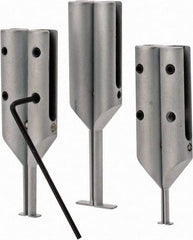 SPI - 6" OAL, Accurate up to 0.001", 0.015 & 0.025" Wide Flange, 0.05, 0.07 & 0.2" Groove Depth, Hard Chrome Steel Caliper Attachment Set - 3 Pieces, 0.4, 5/8 & 1" Bore Depth, For Use with 6" Vernier, Dial & Digital Calipers - Americas Industrial Supply