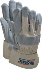 MCR Safety - Size L (9) Split Cowhide General Protection Work Gloves - For General Purpose, Uncoated, Safety Cuff, Natural Pearl/White, Paired - Americas Industrial Supply