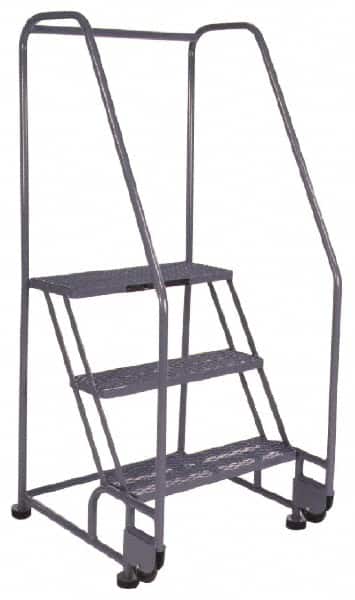PW Platforms - 2 Step, 50 Inch Overall Height, Grip Strut Tread, Tilt and Roll Safety Ladder - 350 Lb. Load Capacity, 20 Inch Platform Height, 28 Inch Base Width x 24 Inch Base Depth - Americas Industrial Supply
