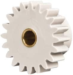 Made in USA - 24 Pitch, 0.833" Pitch Diam, 0.917" OD, 20 Tooth Spur Gear - 1/4" Face Width, 3/16" Bore Diam, 35/64" Hub Diam, 20° Pressure Angle, Acetal - Americas Industrial Supply