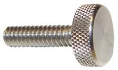 Morton Machine Works - M5x0.80 Knurled Shoulderless Grade 303 Stainless Steel Thumb Screw - 13mm OAL, 11.5mm Head Diam x 5mm Head Height - Americas Industrial Supply