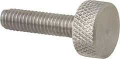 Morton Machine Works - M4x0.70 Knurled Shoulderless Grade 303 Stainless Steel Thumb Screw - 21mm OAL, 9.5mm Head Diam x 5mm Head Height - Americas Industrial Supply