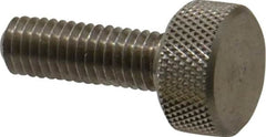 Morton Machine Works - M6x1.00 Knurled Shoulderless Grade 303 Stainless Steel Thumb Screw - 25mm OAL, 13mm Head Diam x 6mm Head Height - Americas Industrial Supply