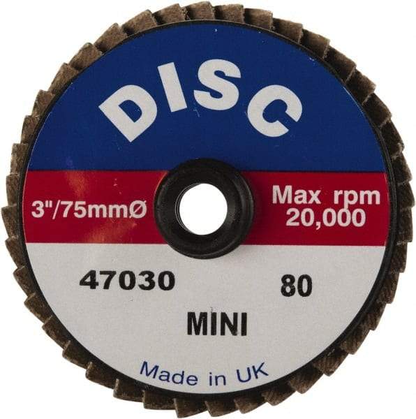 Garryson - 40 Grit, 3" Disc Diam, Type 27 Zirconia Alumina Flap Disc - 20,000 Max RPM, Nylon Backing, Quick Change Type S Attaching System, Coated - Americas Industrial Supply