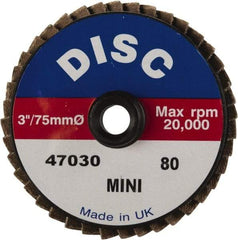 Garryson - 40 Grit, 3" Disc Diam, Type 27 Zirconia Alumina Flap Disc - 20,000 Max RPM, Nylon Backing, Quick Change Type S Attaching System, Coated - Americas Industrial Supply
