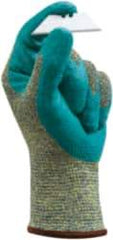 Ansell - Size S (7), ANSI Cut Lvl 4, Abrasion Lvl 3, Nitrile Coated Cut Resistant Gloves - Palm & Fingers Coated, Kevlar Lining, Knit Wrist, Blue, Paired - Americas Industrial Supply