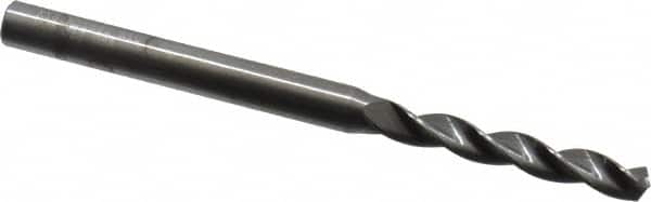 Kennametal - 5/32" 130° Solid Carbide Jobber Drill - Bright Finish, Right Hand Cut, Spiral Flute, Straight Shank, 2.6" OAL, Standard Point - Americas Industrial Supply
