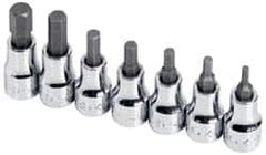 SK - 7 Piece 3/8" Drive Inch Hex Bit Socket Set - 1/8 to 3/8" Hex - Americas Industrial Supply