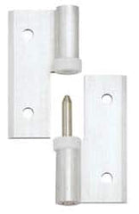 Sugatsune - 2-9/16" Long x 2-3/8" Wide x 9/64" Thick, Aluminum Cabinet Hinge - Aluminum Leaf with Polyacetal Bushing & 304 Pin, Aluminum Finish - Americas Industrial Supply