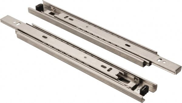 Sugatsune - 9-27/32" Slide Length, 9-9/16" Travel Length, Stainless Steel Ball Bearing Slide - 92 Lb Capacity at Full Extension - Americas Industrial Supply