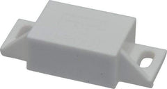 Sugatsune - 1-31/32" Long x 53/64" Wide x 1/2" High, Polyacetal, Neodymium & 316 Stainless Sealed Neodymium Magnet Catch - White Finish, 9.9 Magnetic Force, 15/16" Long Strike, 19/32" Wide Strike - Americas Industrial Supply