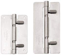 Sugatsune - 3-15/16" Long x 1-31/32" Wide x 1/16" Thick, Quick Release Hinge - Stainless Steel, Polished Finish - Americas Industrial Supply