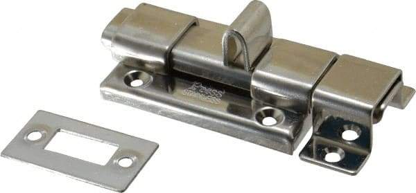 Sugatsune - 2-9/16" Long, 1-47/64" Wide Stainless Steel Slide Bolt - Polished - Americas Industrial Supply