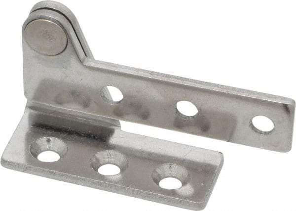 Sugatsune - 2-9/16" Long x 1-1/8" Wide x 1/8" Thick, Satin Finish Stainless Steel, Right Hand Overlay Pivot Hinge - 5/16" Pin Diam - Americas Industrial Supply