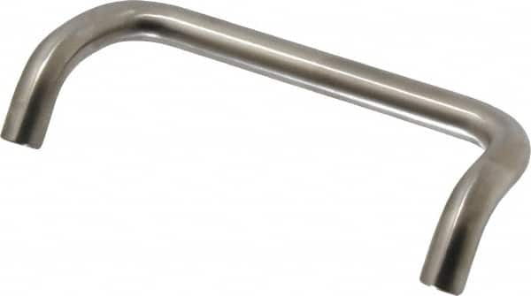 Sugatsune - 15/32" Handle Diam, Satin Finish Stainless Steel Drawer Pull - 1-31/32" Projection, 5-3/64" Center to Center, 5-1/2" Wide - Americas Industrial Supply