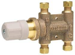 Watts - 3/8" Pipe Lead Free Brass Water Mixing Valve & Unit - Universal End Connections - Americas Industrial Supply