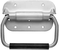 Value Collection - 4-3/4" Wide Plate x 2-3/4" High Plate, 4-3/8" Bail ID, Spring Loaded Chest Handle - 5.06" Wide x 4-3/8" High, 0.199" Mounting Hole Diam, Caustic Dipped & Alodine Finish - Americas Industrial Supply