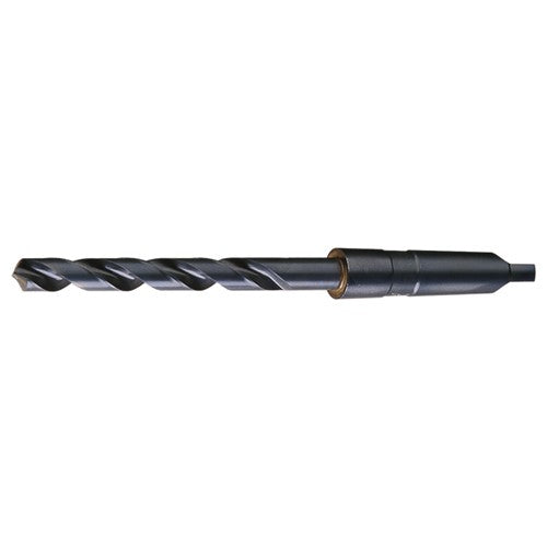 37/64 RHS / RHC HSS 118 Degree Radial Point Taper Shank Taper Length Drill - Steam Oxide - Exact Industrial Supply