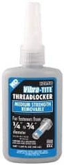 Vibra-Tite - 50 mL Bottle, Blue, Medium Strength Liquid Threadlocker - Series 121, 24 hr Full Cure Time, Hand Tool Removal - Americas Industrial Supply