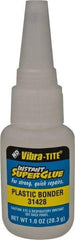 Vibra-Tite - 1 oz Bottle Clear Instant Adhesive - 20 sec Fixture Time, Bonds to Plastic - Americas Industrial Supply