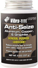 Vibra-Tite - 8 oz Can Anti-Seize Anti-Seize Lubricant - Aluminum/Copper/Graphite, -65 to 1,600°F, Silver Colored, Water Resistant - Americas Industrial Supply