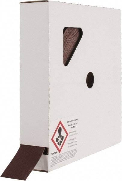 Tru-Maxx - 1-1/2" x 50 Yd 180 Grit Aluminum Oxide Cloth Roll - Very Fine Grade, J Weighted Backing - Americas Industrial Supply