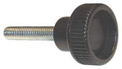 Gibraltar - M8x1.25 Knurled Shoulder Steel Thumb Screw - 39.5mm OAL, 30mm Head Diam x 11mm Head Height, Zinc-Plated Finish - Americas Industrial Supply