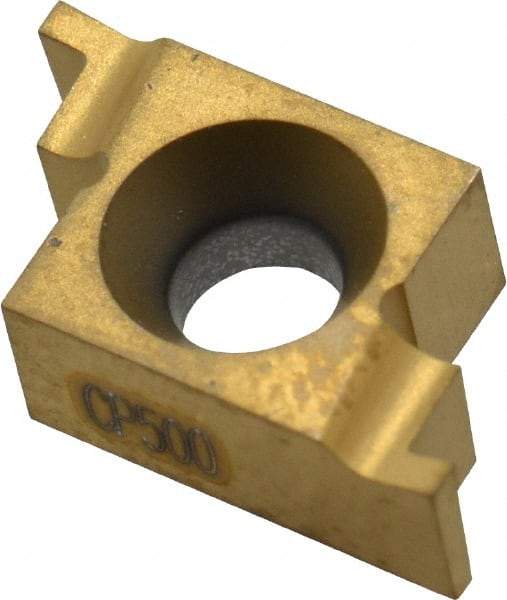 Seco - 03010NR FG Grade CP500, 0.03" Cutting Width Carbide Grooving Insert - 0.03" Max Depth of Cut, Right Hand, TiAlN/TiN Finish - Americas Industrial Supply