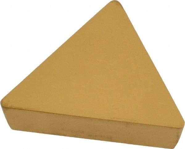 Interstate - TPU432 Grade TCN55 Carbide Turning Insert - TiC/TiN Finish, 60° Triangle, 1/2" Inscr Circle, 3/16" Thick, 1/32" Corner Radius - Americas Industrial Supply