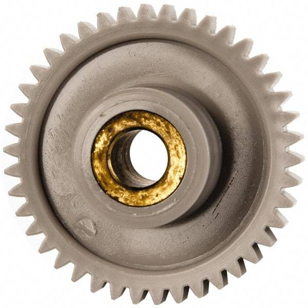 Made in USA - 32 Pitch, 1-5/16" Pitch Diam, 1-3/8" OD, 42 Tooth Spur Gear - 3/16" Face Width, 1/2" Bore Diam, 39/64" Hub Diam, 20° Pressure Angle, Acetal - Americas Industrial Supply