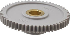 Made in USA - 32 Pitch, 1-3/4" Pitch Diam, 1-13/16" OD, 56 Tooth Spur Gear - 3/16" Face Width, 5/16" Bore Diam, 43/64" Hub Diam, 20° Pressure Angle, Acetal - Americas Industrial Supply