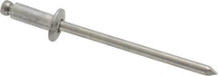 Marson - Button Head Aluminum Open End Blind Rivet - Aluminum Mandrel, 0.126" to 0.187" Grip, 1/4" Head Diam, 0.129" to 0.133" Hole Diam, 0.337" Length Under Head, 1/8" Body Diam - Americas Industrial Supply