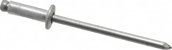 Marson - Button Head Aluminum Open End Blind Rivet - Aluminum Mandrel, 0.188" to 1/4" Grip, 1/4" Head Diam, 0.129" to 0.133" Hole Diam, 0.4" Length Under Head, 1/8" Body Diam - Americas Industrial Supply