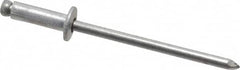 Marson - Button Head Aluminum Open End Blind Rivet - Aluminum Mandrel, 0.188" to 1/4" Grip, 1/4" Head Diam, 0.129" to 0.133" Hole Diam, 0.4" Length Under Head, 1/8" Body Diam - Americas Industrial Supply