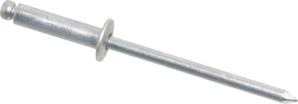 Marson - Button Head Aluminum Open End Blind Rivet - Aluminum Mandrel, 0.313" to 3/8" Grip, 1/4" Head Diam, 0.129" to 0.133" Hole Diam, 0.525" Length Under Head, 1/8" Body Diam - Americas Industrial Supply