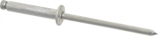 Marson - Button Head Aluminum Open End Blind Rivet - Aluminum Mandrel, 0.376" to 1/2" Grip, 1/4" Head Diam, 0.129" to 0.133" Hole Diam, 0.65" Length Under Head, 1/8" Body Diam - Americas Industrial Supply