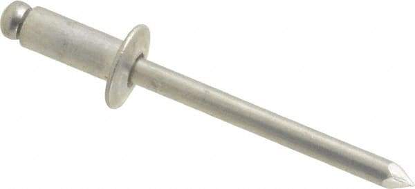 Marson - Button Head Aluminum Open End Blind Rivet - Aluminum Mandrel, 0.188" to 1/4" Grip, 3/8" Head Diam, 0.192" to 0.196" Hole Diam, 0.45" Length Under Head, 3/16" Body Diam - Americas Industrial Supply