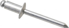 Marson - Button Head Aluminum Open End Blind Rivet - Aluminum Mandrel, 0.126" to 1/4" Grip, 1/2" Head Diam, 0.257" to 0.261" Hole Diam, 1/2" Length Under Head, 1/4" Body Diam - Americas Industrial Supply