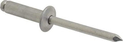 Marson - Button Head Aluminum Open End Blind Rivet - Aluminum Mandrel, 0.501" to 5/8" Grip, 1/2" Head Diam, 0.257" to 0.261" Hole Diam, 7/8" Length Under Head, 1/4" Body Diam - Americas Industrial Supply