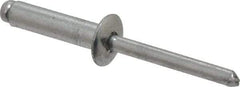 Marson - Button Head Aluminum Open End Blind Rivet - Aluminum Mandrel, 0.626" to 3/4" Grip, 1/2" Head Diam, 0.257" to 0.261" Hole Diam, 1" Length Under Head, 1/4" Body Diam - Americas Industrial Supply