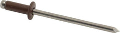 Marson - Button Head Aluminum Open End Blind Rivet - Aluminum Mandrel, 0.126" to 0.187" Grip, 1/4" Head Diam, 0.129" to 0.133" Hole Diam, 0.337" Length Under Head, 1/8" Body Diam - Americas Industrial Supply