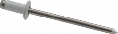 Marson - Button Head Aluminum Open End Blind Rivet - Aluminum Mandrel, 0.063" to 1/8" Grip, 1/4" Head Diam, 0.129" to 0.133" Hole Diam, 0.275" Length Under Head, 1/8" Body Diam - Americas Industrial Supply