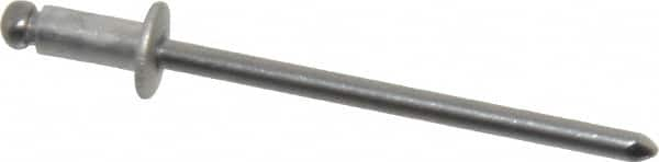 Marson - Button Head Aluminum Open End Blind Rivet - Steel Mandrel, 1/32" to 1/8" Grip, 1/4" Head Diam, 0.129" to 0.133" Hole Diam, 0.275" Length Under Head, 1/8" Body Diam - Americas Industrial Supply