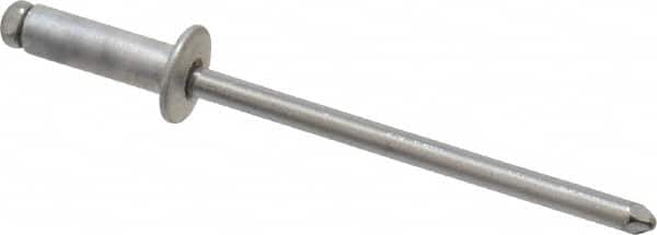 Marson - Button Head Aluminum Open End Blind Rivet - Steel Mandrel, 3/16" to 1/4" Grip, 1/4" Head Diam, 0.129" to 0.133" Hole Diam, 0.4" Length Under Head, 1/8" Body Diam - Americas Industrial Supply