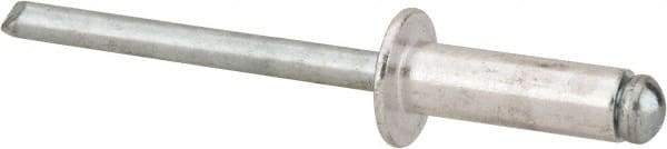 Marson - Button Head Aluminum Open End Blind Rivet - Steel Mandrel, 5/16" to 3/8" Grip, 3/8" Head Diam, 0.192" to 0.196" Hole Diam, 0.575" Length Under Head, 3/16" Body Diam - Americas Industrial Supply