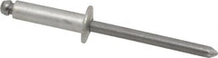 Marson - Button Head Aluminum Open End Blind Rivet - Steel Mandrel, 0.376" to 1/2" Grip, 3/8" Head Diam, 0.192" to 0.196" Hole Diam, 0.7" Length Under Head, 3/16" Body Diam - Americas Industrial Supply