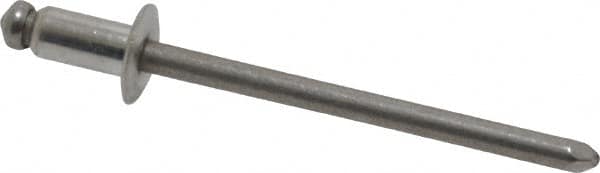 Marson - Button Head Stainless Steel Open End Blind Rivet - Stainless Steel Mandrel, 1/32" to 1/8" Grip, 1/4" Head Diam, 0.129" to 0.133" Hole Diam, 0.275" Length Under Head, 1/8" Body Diam - Americas Industrial Supply