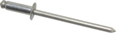 Marson - Button Head Stainless Steel Open End Blind Rivet - Stainless Steel Mandrel, 3/16" to 1/4" Grip, 1/4" Head Diam, 0.129" to 0.133" Hole Diam, 0.4" Length Under Head, 1/8" Body Diam - Americas Industrial Supply